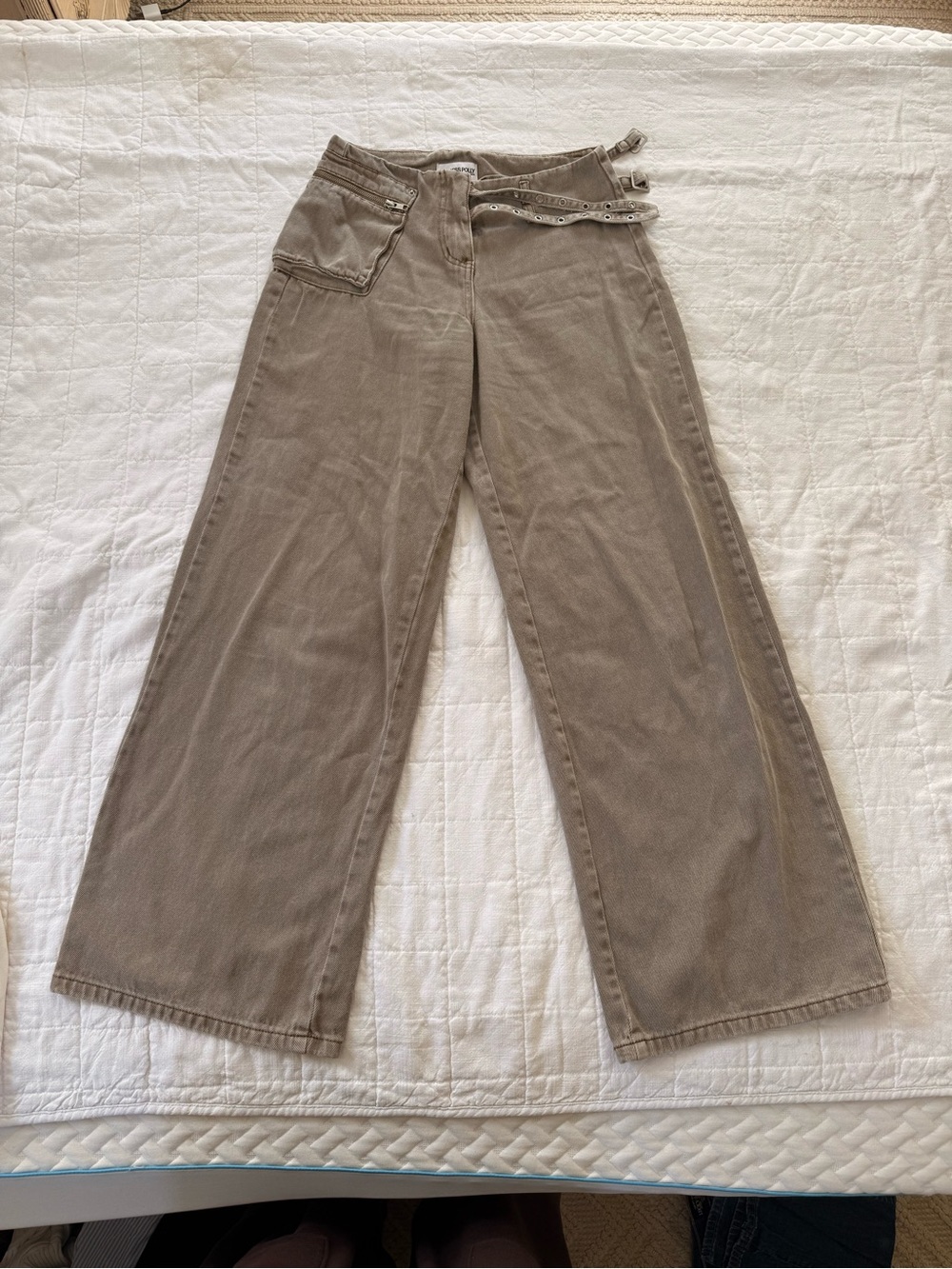 Princess Polly Taupe Wide Leg Pants